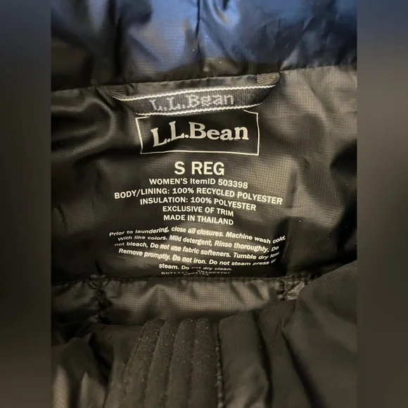L.L. Bean Women's Black PrimaLoft Packaway Jacket size small - Picture 4 of 11
